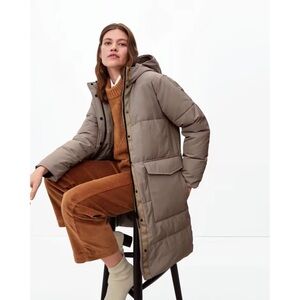 Everlane The ReNew Long Puffer Burnt Sugar Taupe Size Small